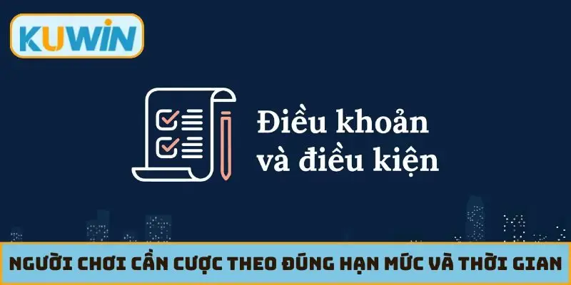 Người chơi cần cược theo đúng hạn mức và thời gian